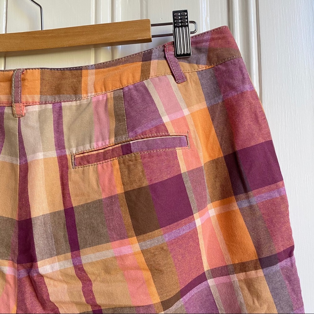 Merona Orange Plum Plaid Bermuda Shorts - Picture 5 of 7